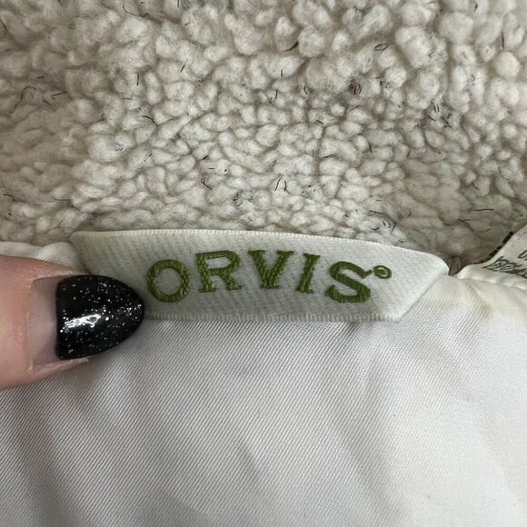 Orvis Teddy Bear Sherpa Tapestry Trim Cream Shacket Jacket Womens L Large - Picture 6 of 14